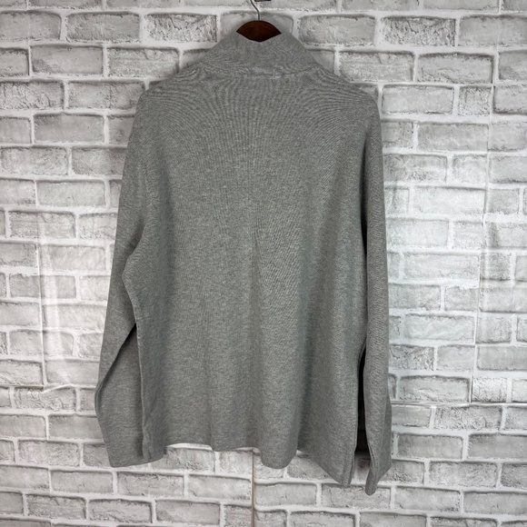 Polo Ralph Lauren Gray All Cotton Quarter Zip Pullover Sweater Mens NWT - Picture 4 of 5